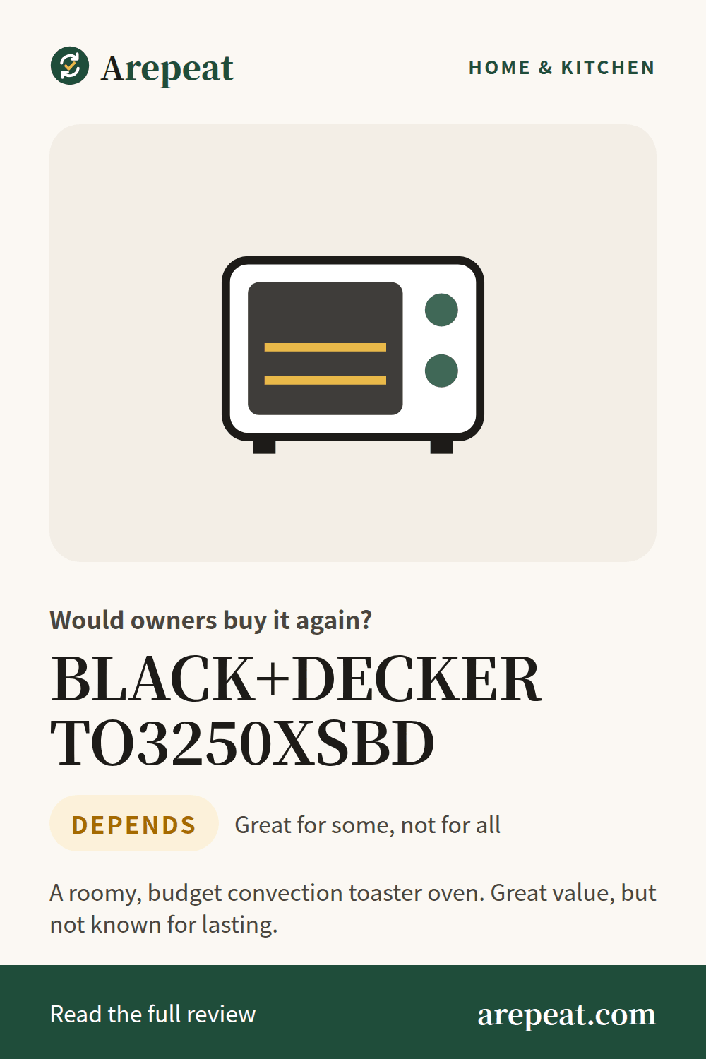 BLACK+DECKER TO3250XSBD review: would owners buy it again?