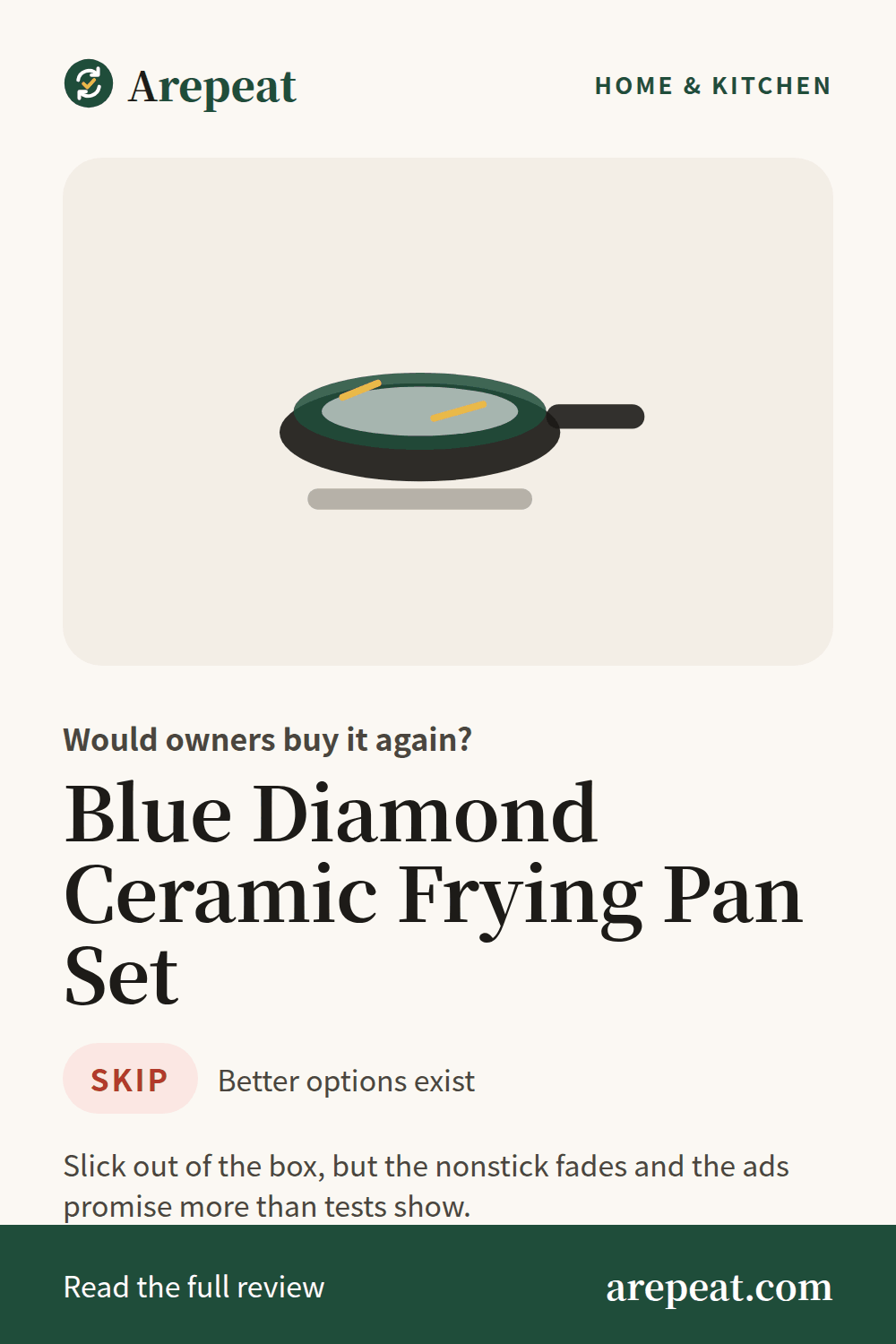 Blue Diamond Ceramic Frying Pan Set review: would owners buy it again?