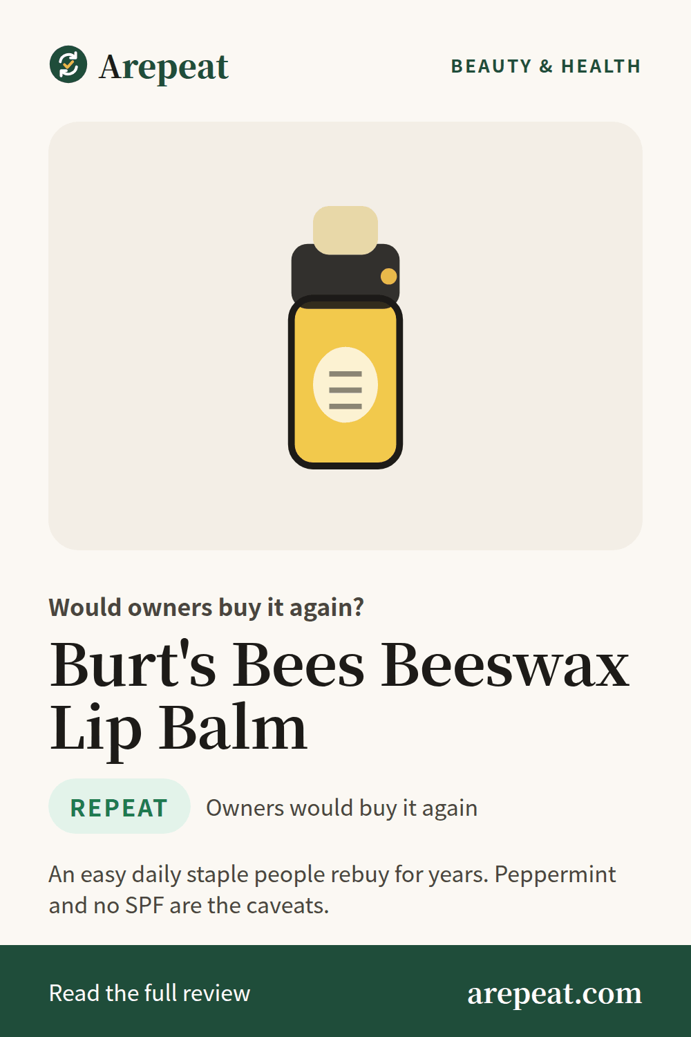 Burt's Bees Beeswax Lip Balm review: would owners buy it again?