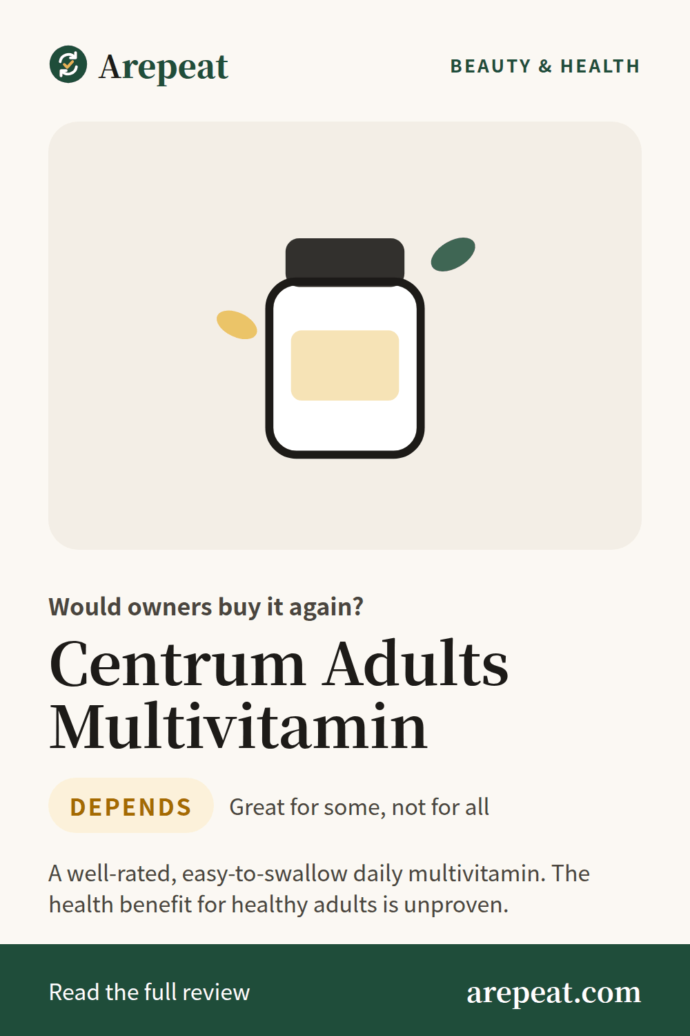 Centrum Adults Multivitamin review: would owners buy it again?