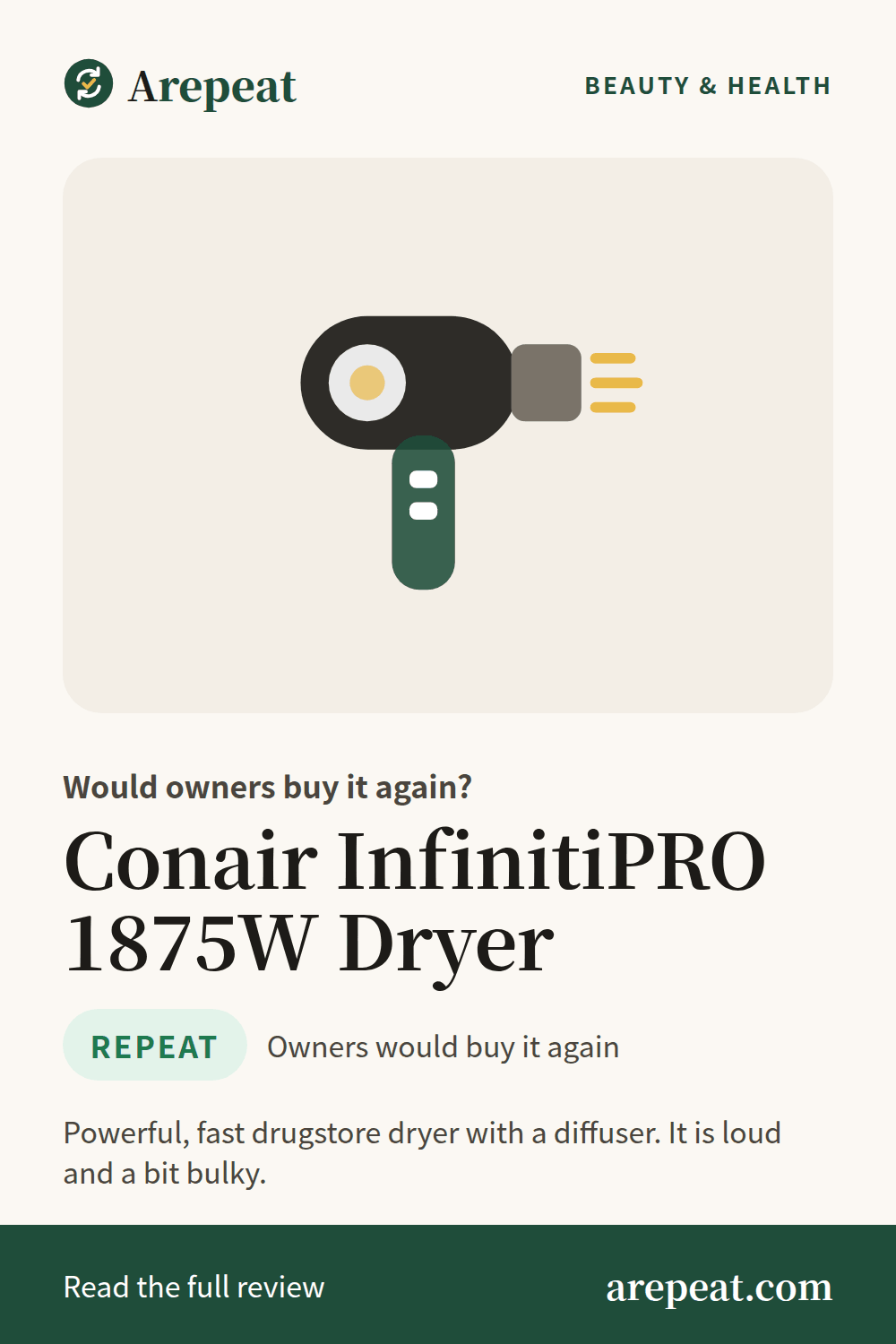 Conair InfinitiPRO 1875W Dryer review: would owners buy it again?