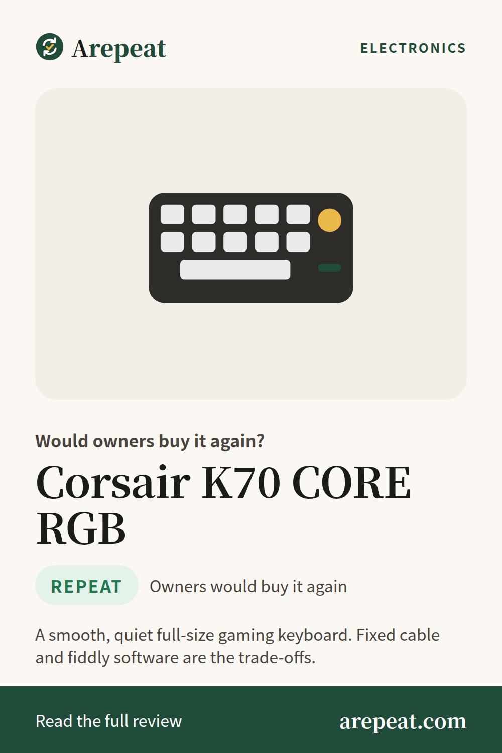 Corsair K70 CORE RGB review: would owners buy it again?