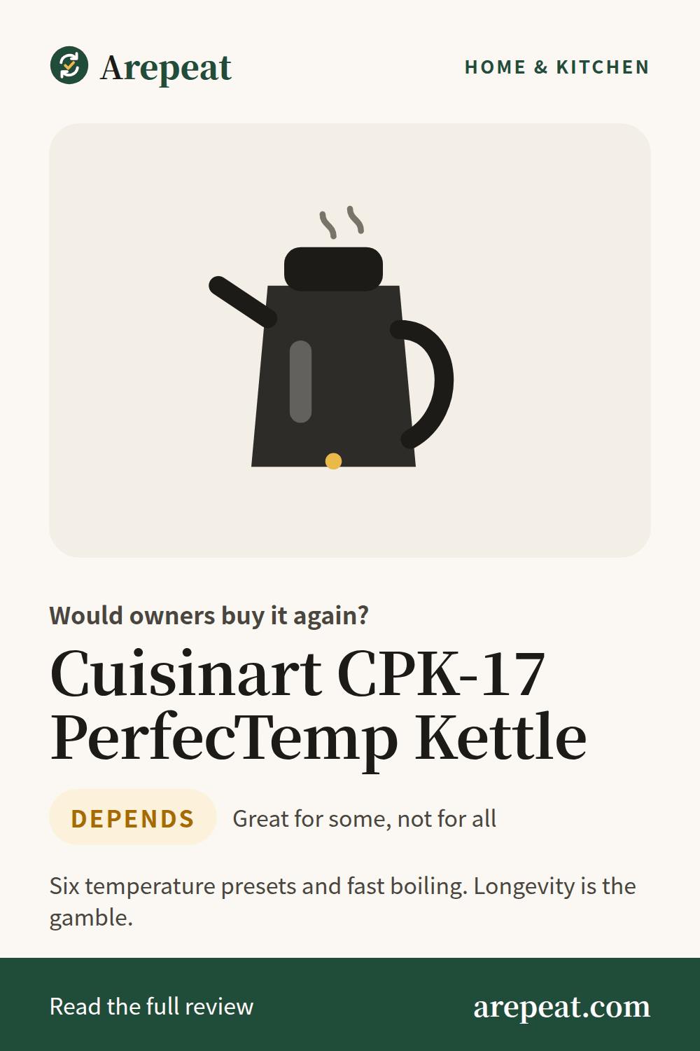 Cuisinart CPK-17 PerfecTemp Kettle review: would owners buy it again?
