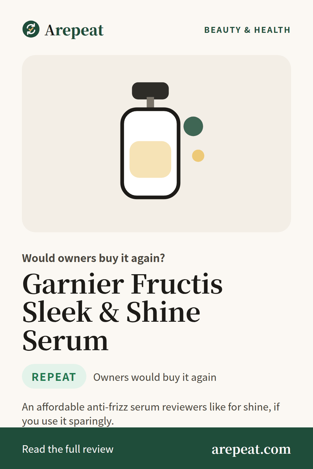 Garnier Fructis Sleek & Shine Serum review: would owners buy it again?