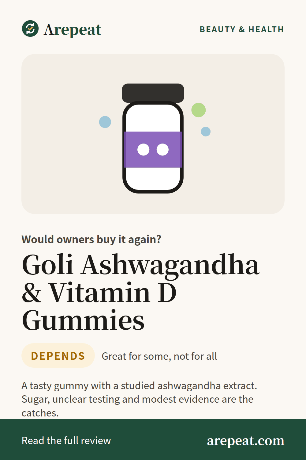 Goli Ashwagandha & Vitamin D Gummies review: would owners buy it again?