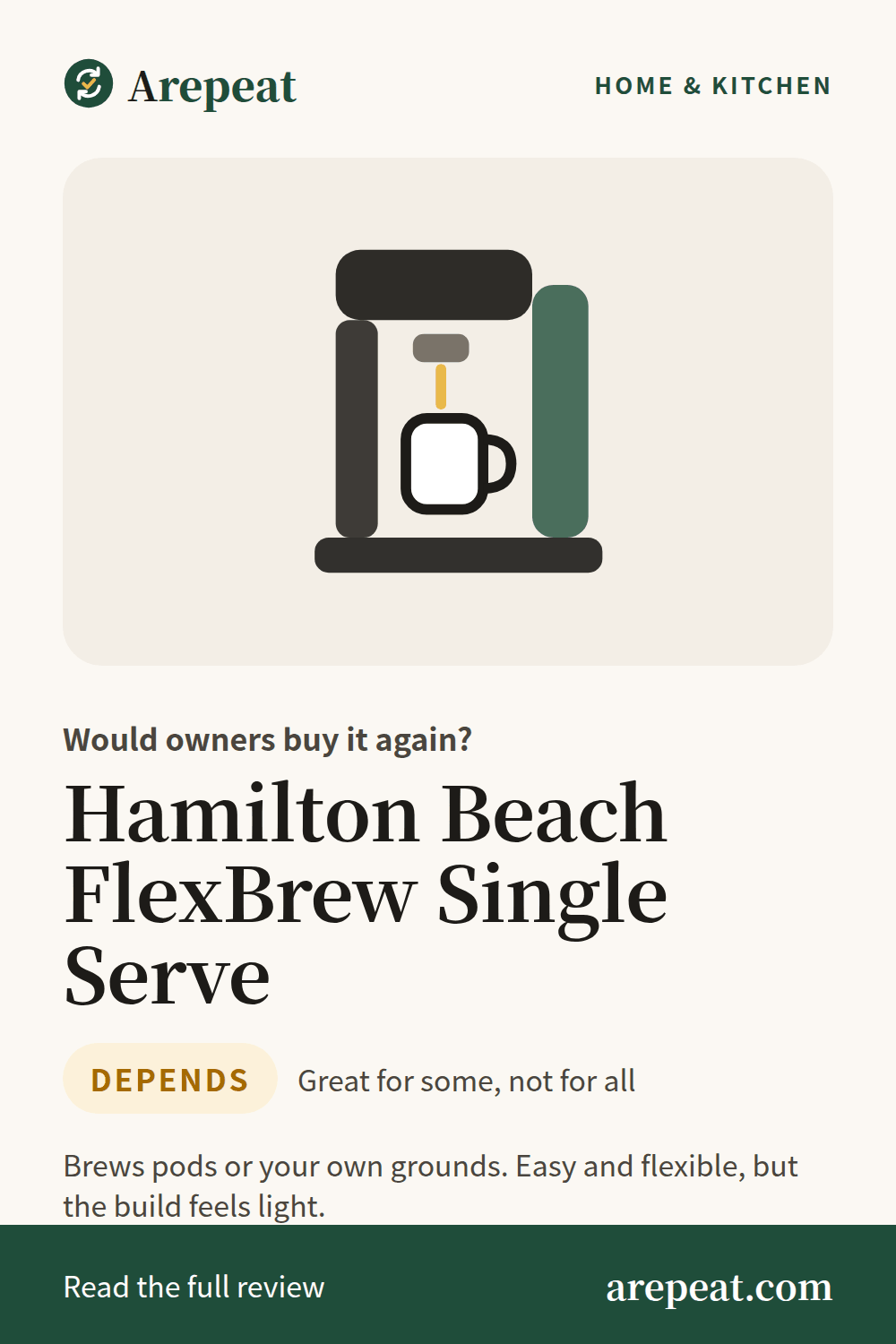 Hamilton Beach FlexBrew Single Serve review: would owners buy it again?