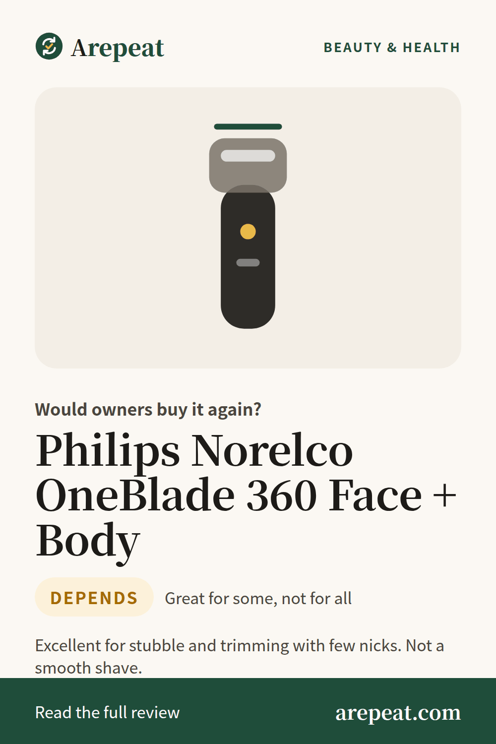 Philips Norelco OneBlade 360 Face + Body review: would owners buy it again?