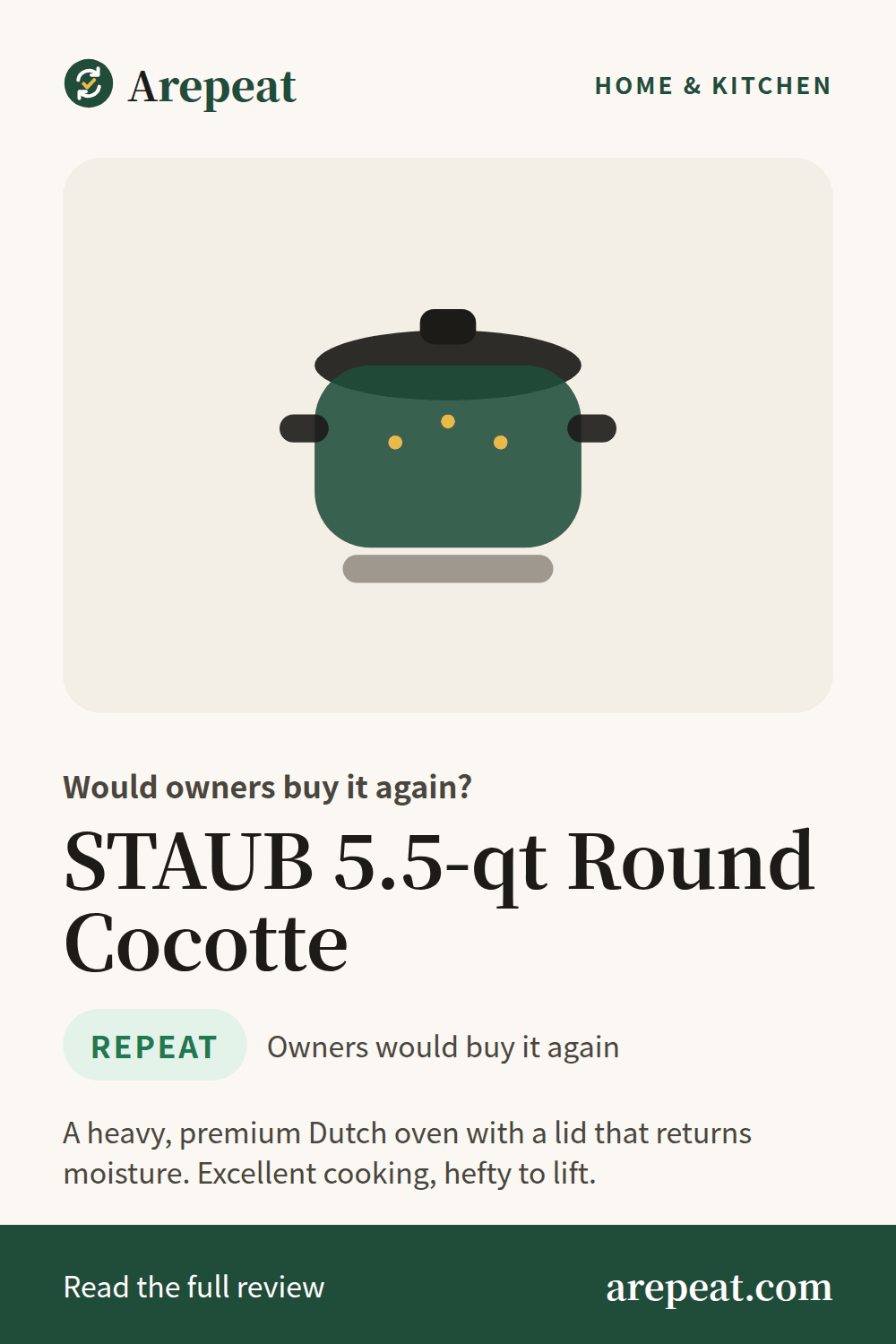 STAUB 5.5-qt Round Cocotte review: would owners buy it again?